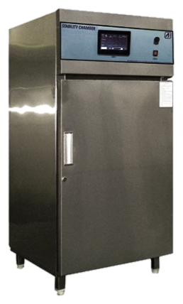 Sentwin stability chamber in stainless steel with a digital control panel.